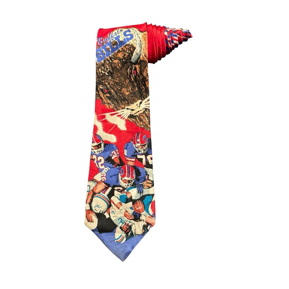 Vintage Team NFL Buffalo Bills AFC East Champions Football Necktie Silk